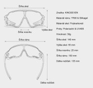 Cyklistické brýle KINGSEVEN LS911 ČERNÁ / SKLO ČERVENÉ C11